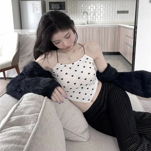 Love Halsrem Sling Tank Top SORT Black