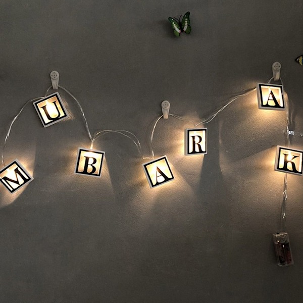 2m 10 LED Eid Mubarak LED String Light Ramadan Lantern 10 10