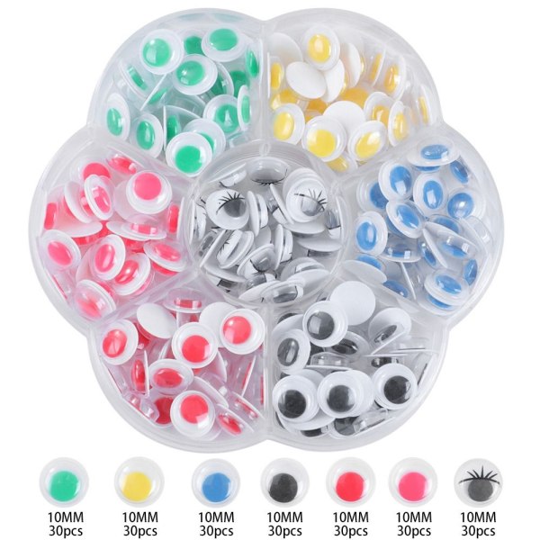 210 kpl Itsekiinnittyvä Wiggly Googly Doll Eye Simulaatiosarjakuva 01