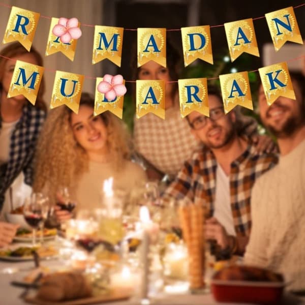 EID Mubarak Flaggtrekk Ramadan Dekorasjon Flagg 3 3 3