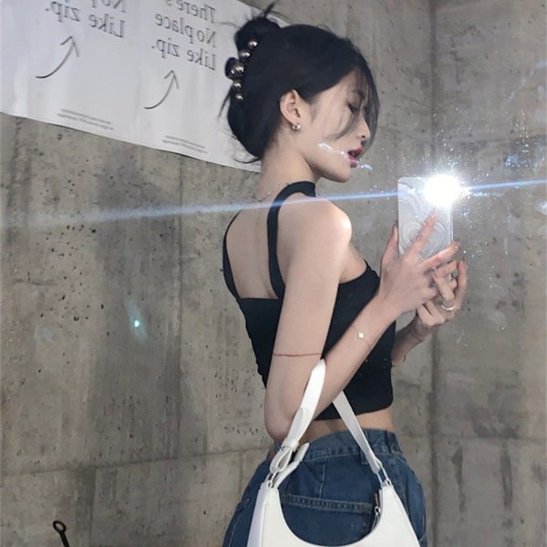 Halterneck Tanktop SORT Black
