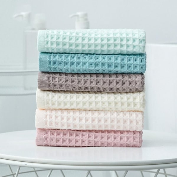 Cotton Waffle kylpypyyhe Yksiväriset pyyhkeet RUSKEA brown