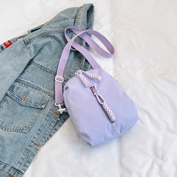 Candy Color Crossbody-väska Transparent ficka VIT White