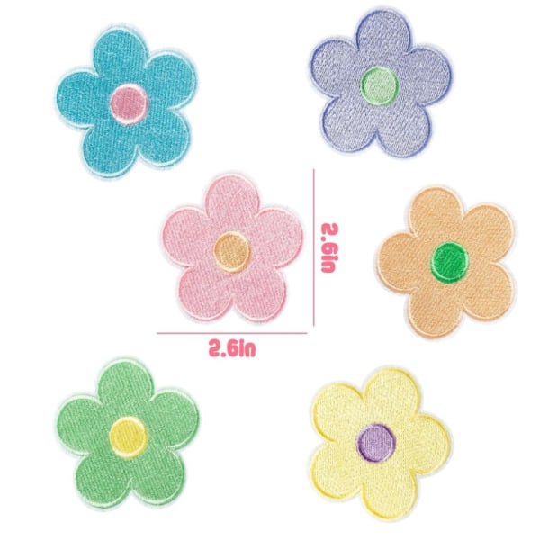 12 stk. blomsterlapper Broderede patchblomster Stryg lapper på