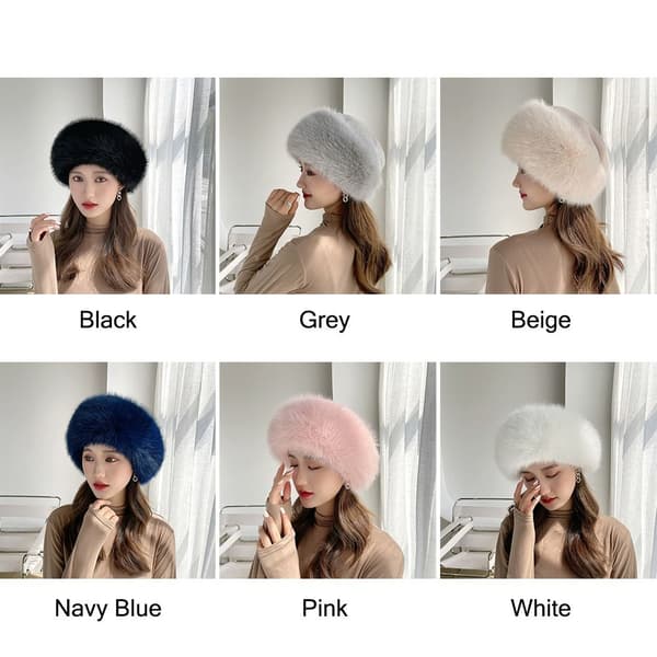 Faux Pels Hue Russisk Hue SORT Black