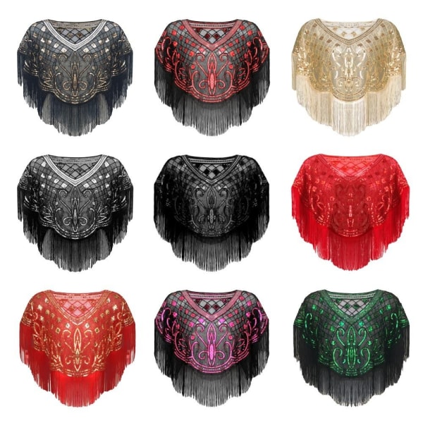 Flapper sjal paljett sjal FARGE 3 FARGE 3 Color 3