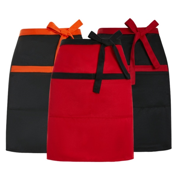 Tarjoilijan puolipitkä esiliina kokin esiliina MUSTA ORANSSI MUSTA ORANSSI Black Orange