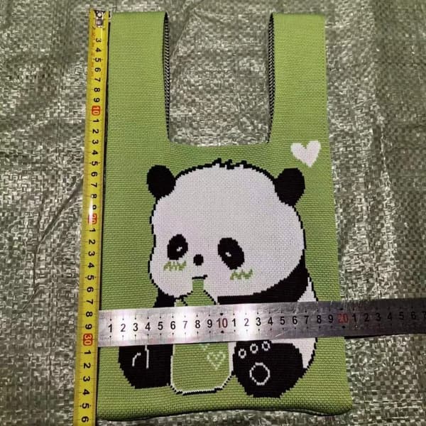 Panda Strikket Håndleddsveske Damevesker ROSA pink