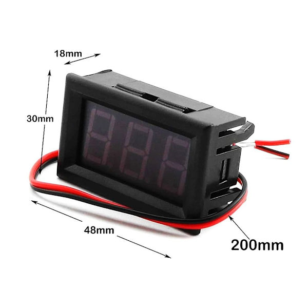 Digital Voltmeter Spänningsmätare Volt Instrument Verktyg RÖD Red