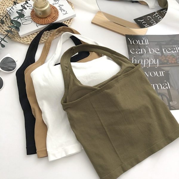 Halter Tank Top Ermeløs Toppstropp HVIT white