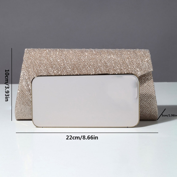 Sequin Clutch Bag Glitter Chain Evening Bag SØLV silver