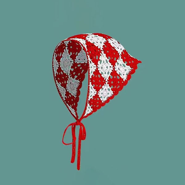 Kolmiopääpantapäähuivihattu PUNAINEN D D RED D-D