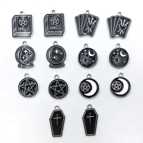 Sort Tarot Charms Magic Witch Charms Sort tema charms