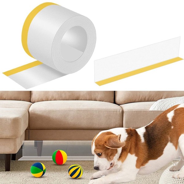 PVC Sofa Stop Under Sengen Legetøjsblokerende Tape HVID White