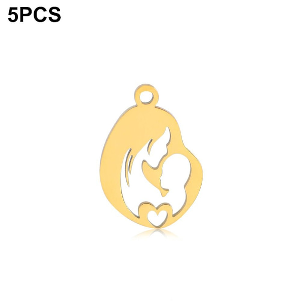 5kpl Mom Charms riipus GOLD EI SORMUSTA EI SORMUSTA Gold no Ring-no Ring