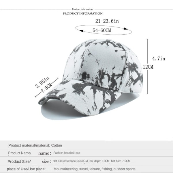 Baseballcap Tie-dyed solhatt GUL Yellow