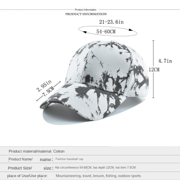 Baseballcaps Batikkfarget Solhatt GUL Yellow