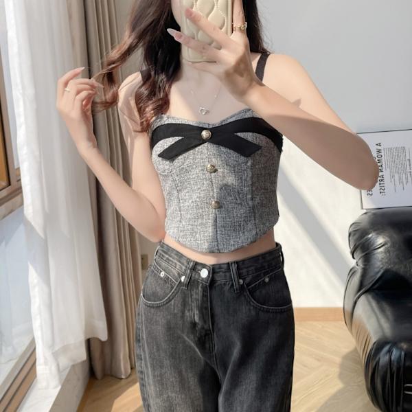 Knappstropp Vest GRÅ grey
