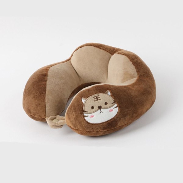 Hump ​​U-formet Pute Broderi Pute BRUN brown