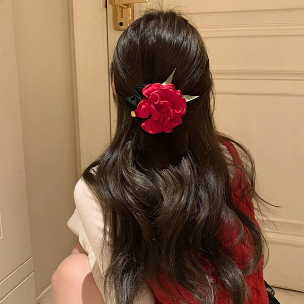 Camellia Flower Hårløkke Blomst Hårreb RØD red
