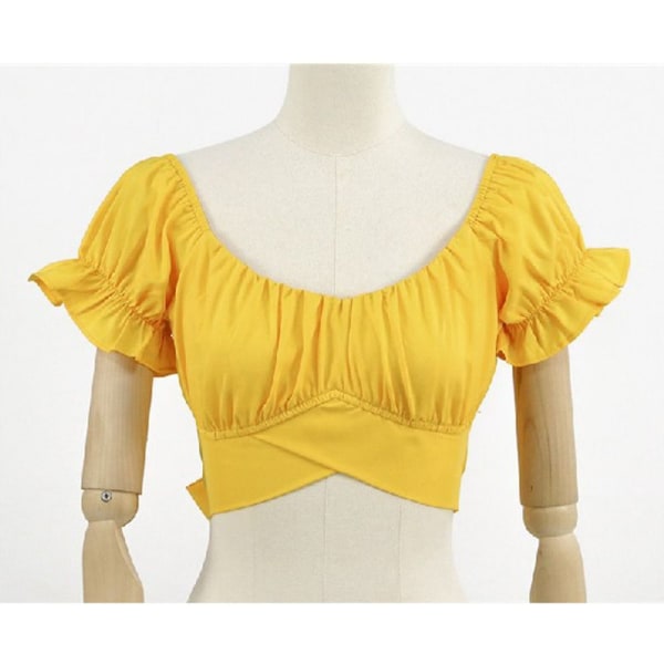 Kortærmede Crop Tops RED M Red M