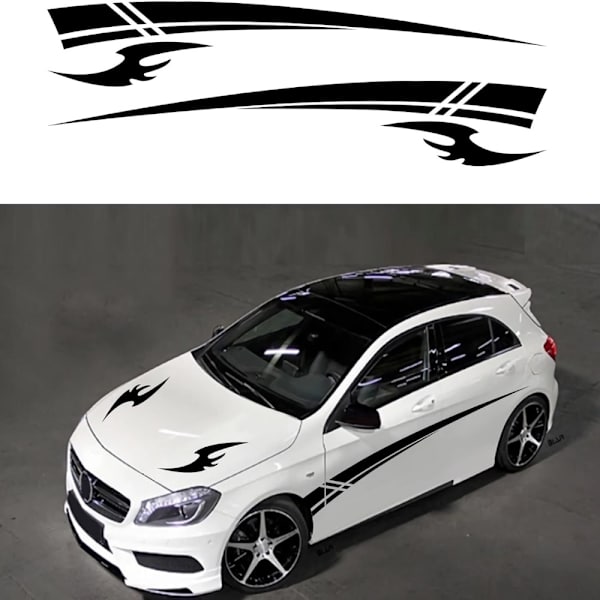 4kpl Racing Stripes Car Tarra Raidat Ovien sivujen Konepellin tarra