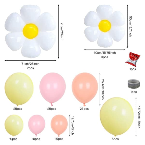 Daisy Ballon Guirlande Bue Sæt
