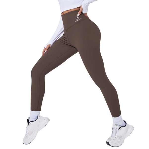 Ni-punkts højtaljede yogabukser Cykelleggings BRUN M1 1 brown M1-1