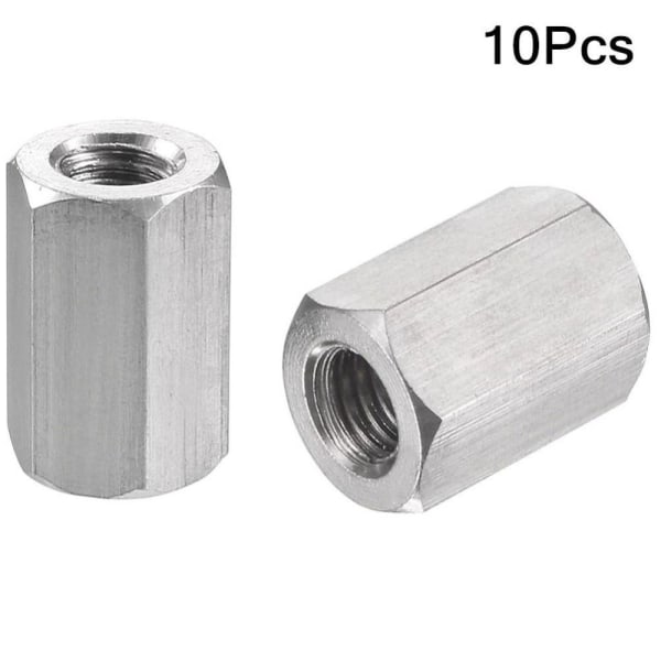 10 kpl Pitkän tangon mutteri kuusioliitosmutteri M6x18mm pitkät mutterit