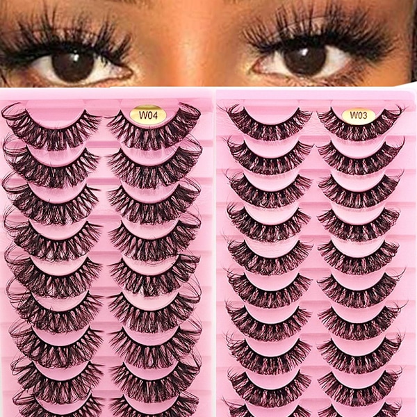 10 Par Russia Volume DD Curl Faux Mink Falska Fransar W04