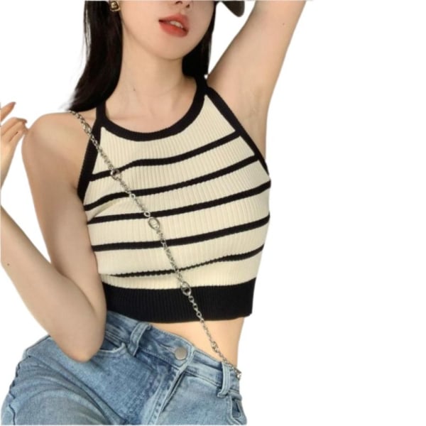 Crop Tops Vest T-shirts SORT Black