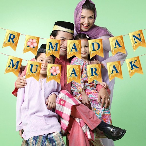 EID Mubarak flagga drar ramadan dekorationsflagga 5 5 5