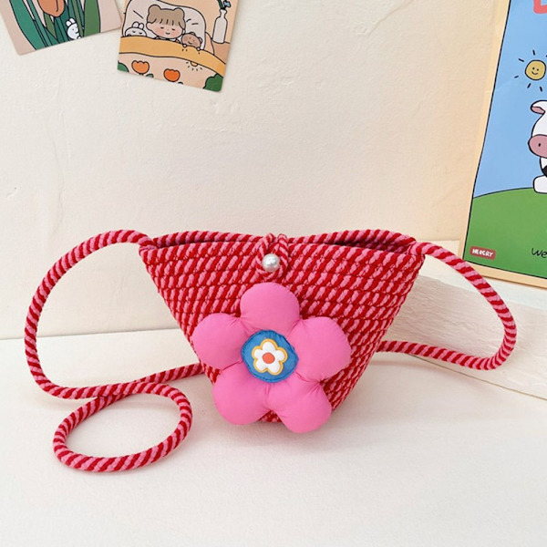 Crossbody-väska för barn Bomullsväska RÖD red
