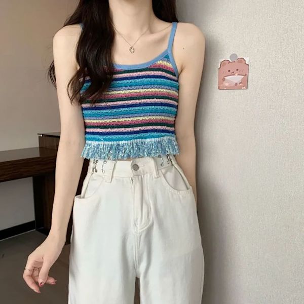 Crop Topper Bikini Tanks BLÅ Blue