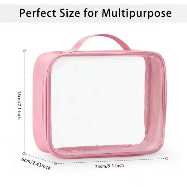 PVC kosmetisk väska PU förvaringsväska ROSA L pink L