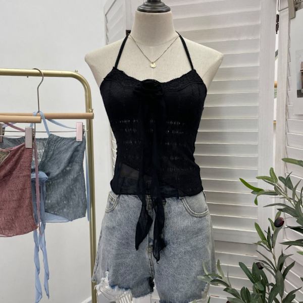 Top Cardigan Sæt Camisole SORT Black