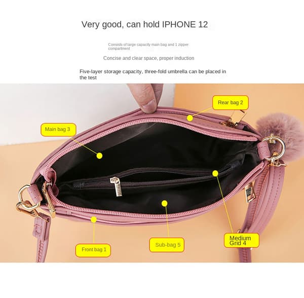 Axelremsväska Messenger Bag ROSA pink