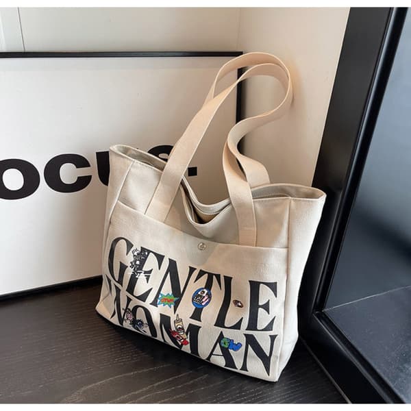 Lærred Tote Skuldertaske BRUN brown