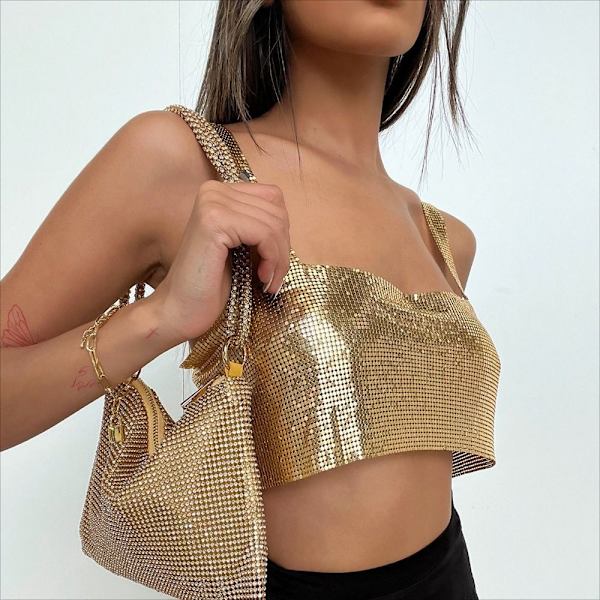 Metall Linne Backless Camisoles GRÖN Green
