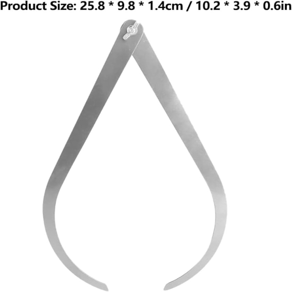 Clay Caliper Tool taivutettu jalka mittaus keramiikka työkalu 10 inch