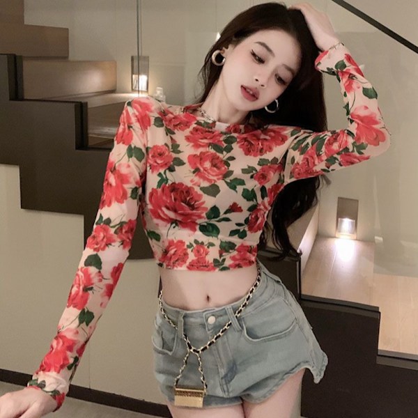 Pitkähihainen T-paita Vintage Hottie Cropped Tops KHAKI Khaki