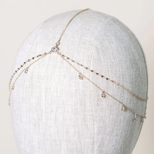 Krystal Hovedkæde Elegante Hår Accessories SØLV silver
