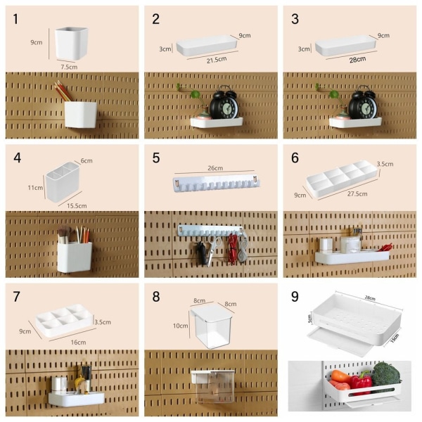 Pegboard förvaringslådor Hål Board case 7 7 7