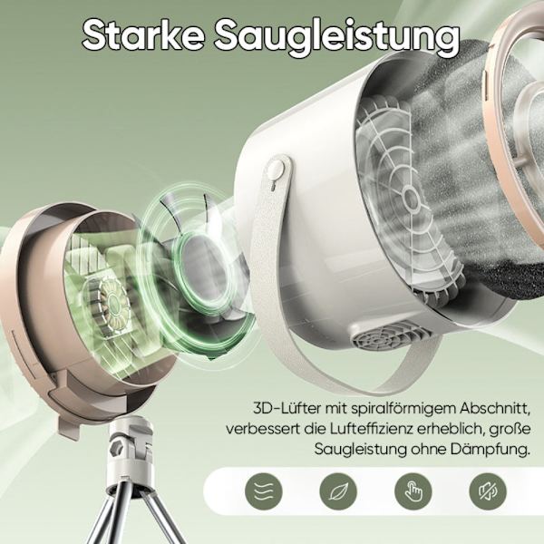 Bærbar Emhætte Køkkenudsugningsventilator GRÅ grey