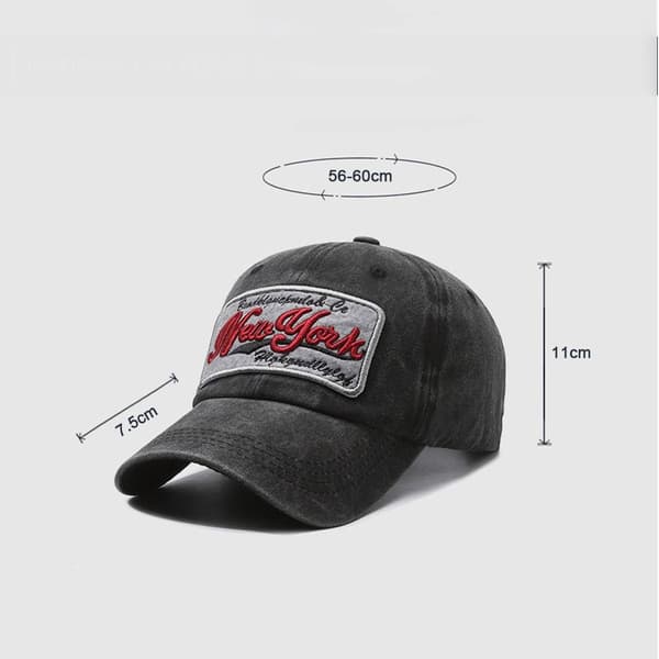 Broderte baseballcaps, slitte falmede hatter, GRÅ grey