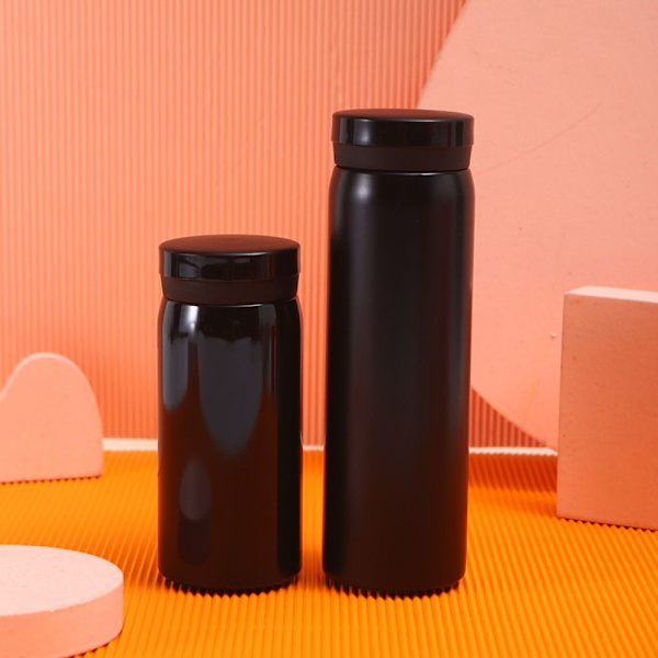 Vandflaske i rustfrit stål Slank isoleret termisk vand black 280ml-280ml