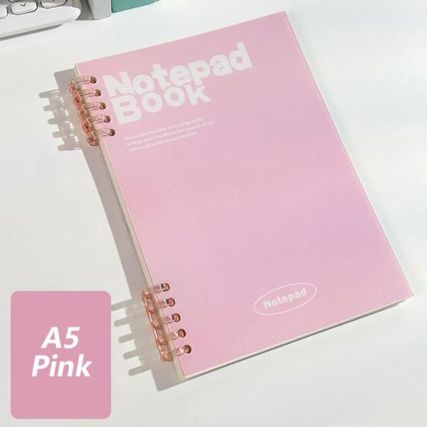 Ringbind Notesbog Løsbladsnotesbog PINK A5 Pink A5
