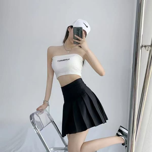 Plisserad Minikjol VIT L White L