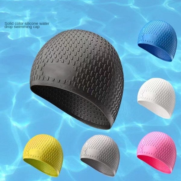 Bubble Swim Cap Silikone Badehætter MØRKEBLÅ dark blue