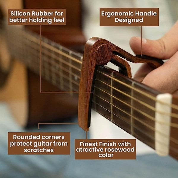 Guitar Capo Tone Adjusting Clamp Key Guitar Detuning Clip Wood